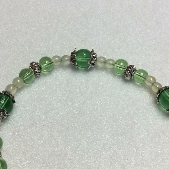 FINAL SALE PRICE Stamped Copper Cuff and Hand Beaded Bracelet x 2 - Picture 4 of 5